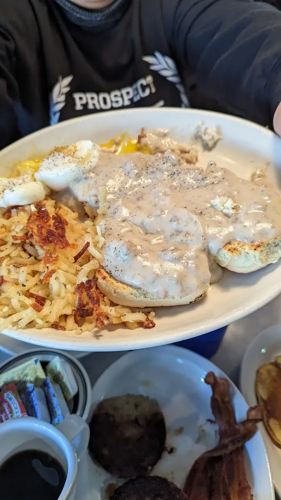 Biscuits and Gravy Poached Eggs Benedict