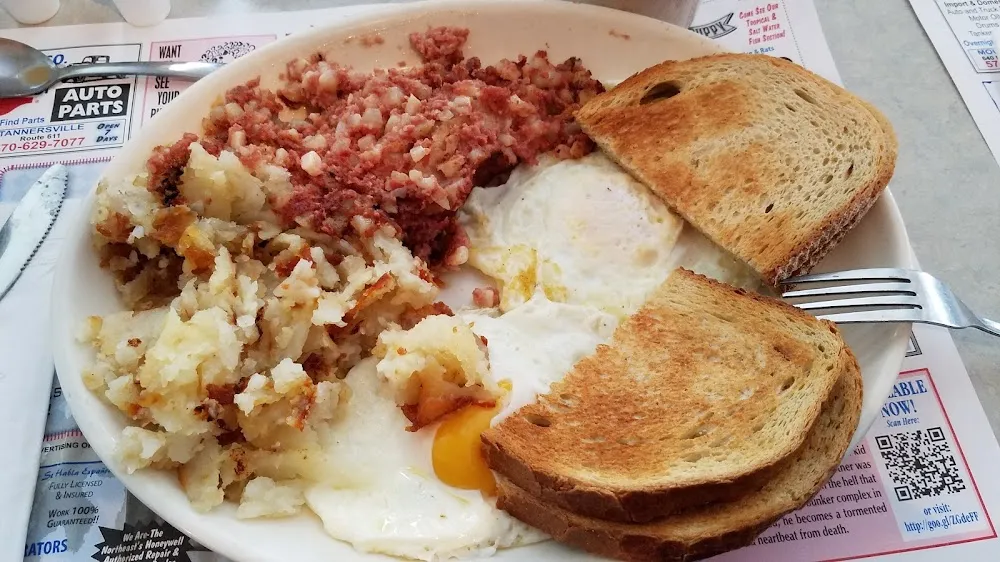 Corned Beef Hash and Eggs over Easy